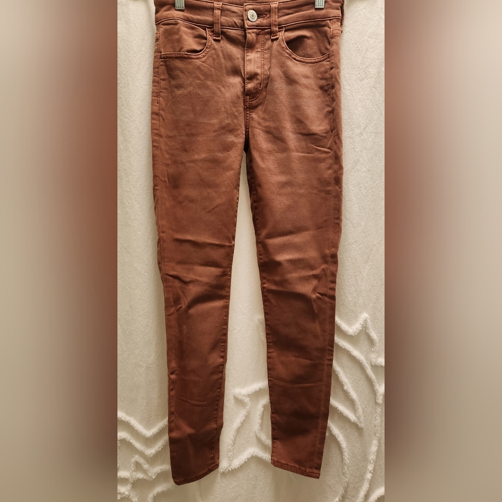 American Eagle Ne(x)t Level Hi-Rise Stretch Mauve Jean Jegging Sz 2 Short